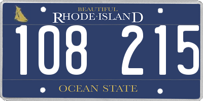 RI license plate 108215