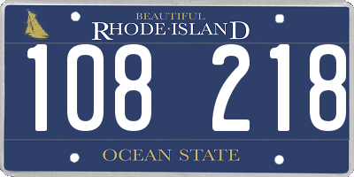RI license plate 108218