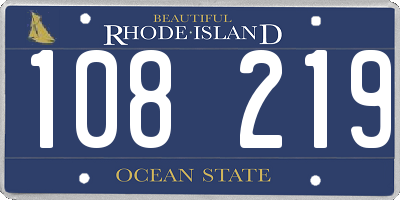 RI license plate 108219
