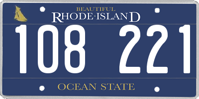 RI license plate 108221