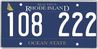 RI license plate 108222