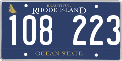 RI license plate 108223