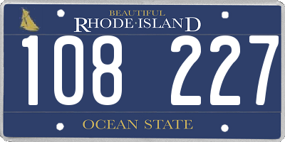 RI license plate 108227