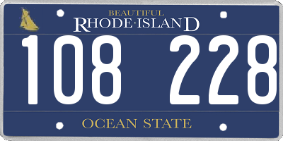 RI license plate 108228