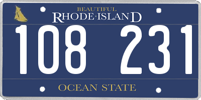 RI license plate 108231