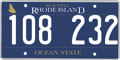 RI license plate 108232