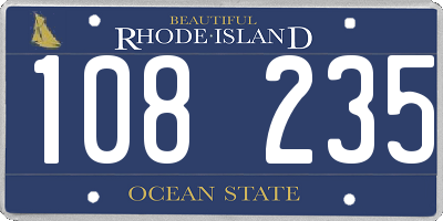 RI license plate 108235
