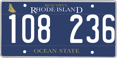 RI license plate 108236