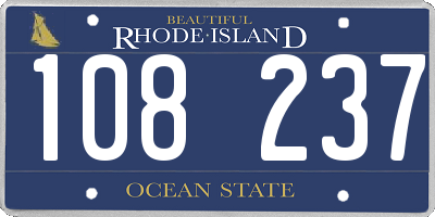 RI license plate 108237