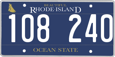 RI license plate 108240