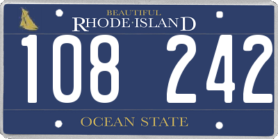 RI license plate 108242