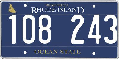 RI license plate 108243