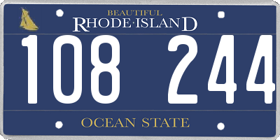 RI license plate 108244