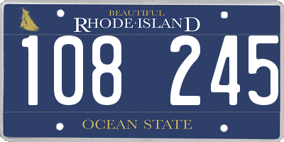 RI license plate 108245