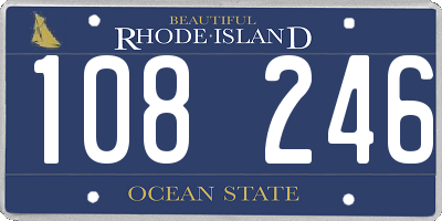 RI license plate 108246