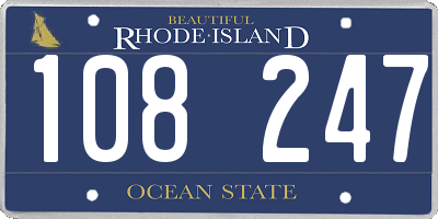 RI license plate 108247