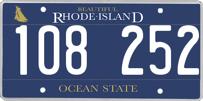RI license plate 108252
