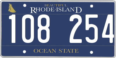 RI license plate 108254
