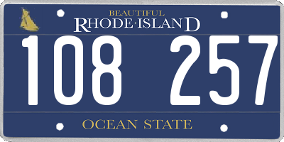 RI license plate 108257