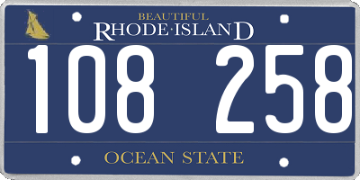RI license plate 108258