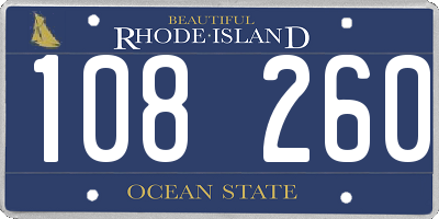 RI license plate 108260
