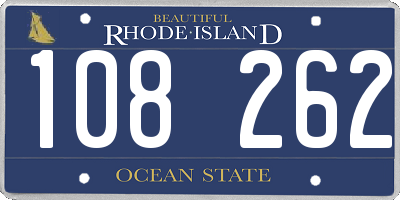 RI license plate 108262