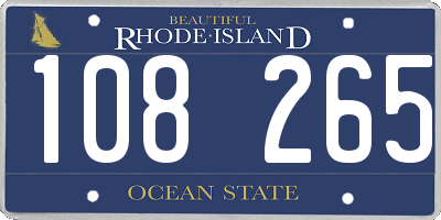 RI license plate 108265