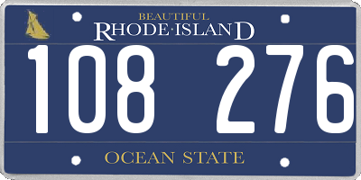 RI license plate 108276