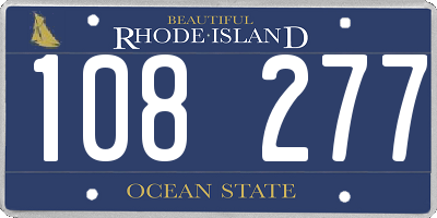 RI license plate 108277