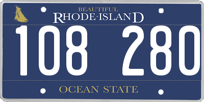 RI license plate 108280