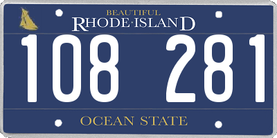 RI license plate 108281