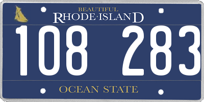 RI license plate 108283