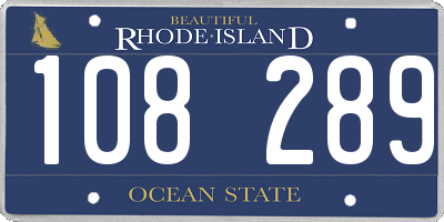 RI license plate 108289
