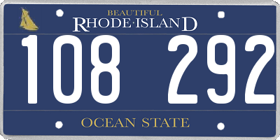 RI license plate 108292
