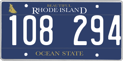 RI license plate 108294