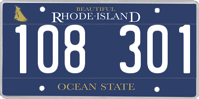 RI license plate 108301
