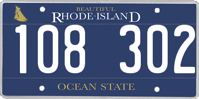 RI license plate 108302