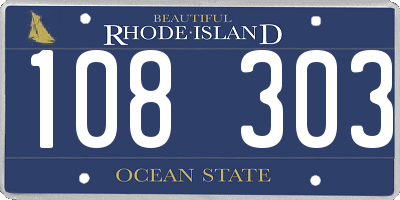 RI license plate 108303