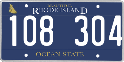 RI license plate 108304