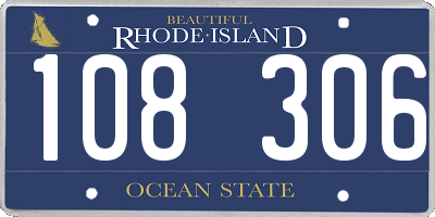 RI license plate 108306
