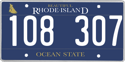 RI license plate 108307