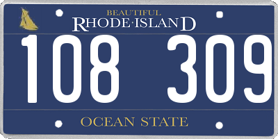 RI license plate 108309