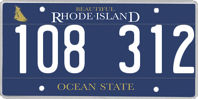 RI license plate 108312