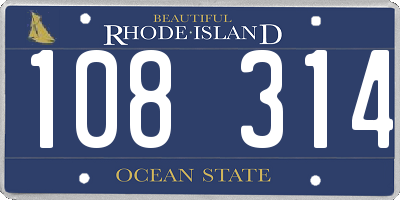 RI license plate 108314