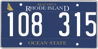 RI license plate 108315