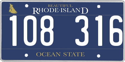 RI license plate 108316