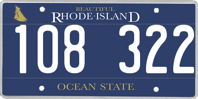 RI license plate 108322