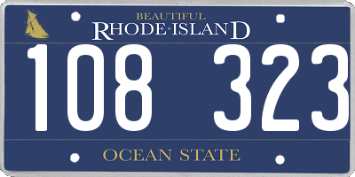 RI license plate 108323