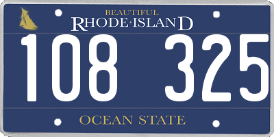 RI license plate 108325