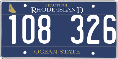 RI license plate 108326